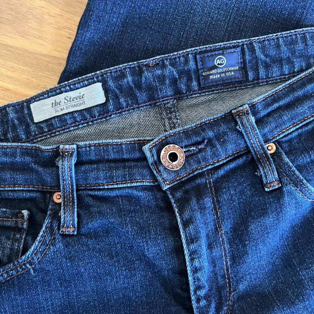 AG Adriano Goldschmied ANTHROPOLOGIE Stevie Slim Straight Denim Jeans Women’s 29 - Picture 5 of 13